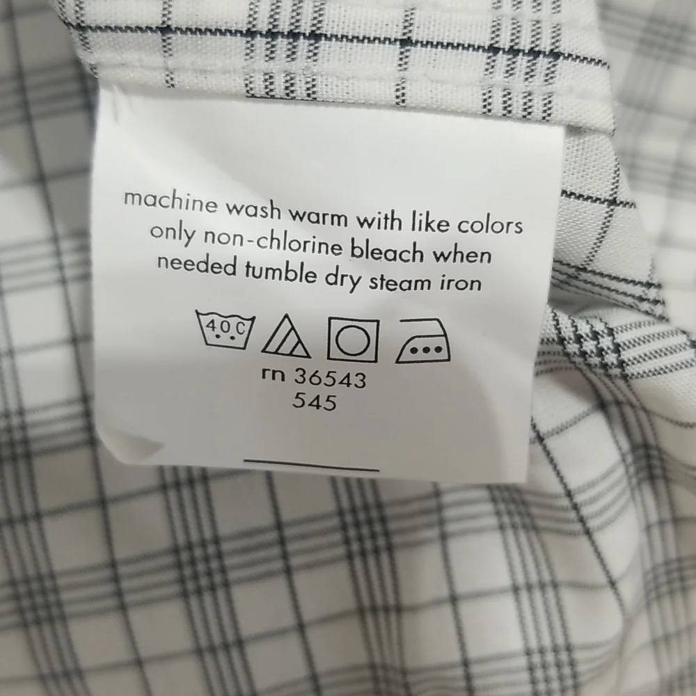 MICHAEL MICHAEL KORS White Gray Plaid Oeko-Tex Button Down Shirt in Shadow - Picture 14 of 14
